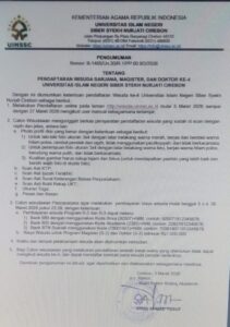Pengumuman Pendaftaran Wisuda ke-4 UIN Siber Syekh Nurjati Cirebon Tahun 2026 Resmi Dibuka