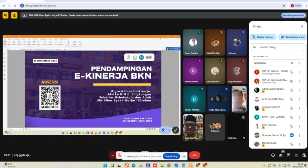 Pendampingan E-Kinerja BKN Pastikan Pengelolaan Data Kinerja yang Efisien di Fakultas Ushuluddin dan Adab UIN Siber Syekh Nurjati Cirebon