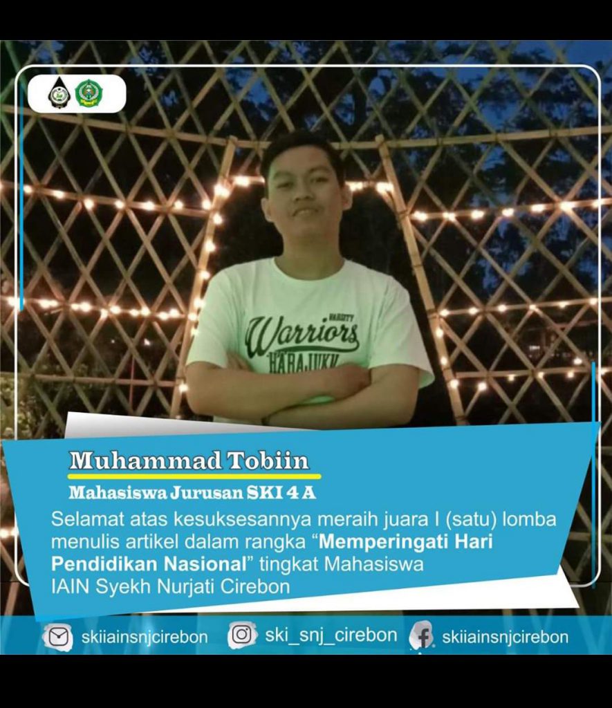 Selamat dan Sukses Mahasiswa Jurusan SKI Semester 4. A Meraih Juara 1 Lomba Menulis Artikel.