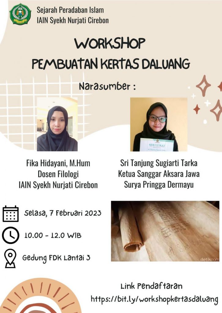 Prodi Jurusan Sejarah Peradaban Islam Mengadakan Kegiatan Workhop Pembuatan Kertas Daluang