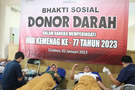 Peringati HAB Kemenag RI ke 77 DWP IAIN Syekh Nurjati Cirebon gelar Donor Darah